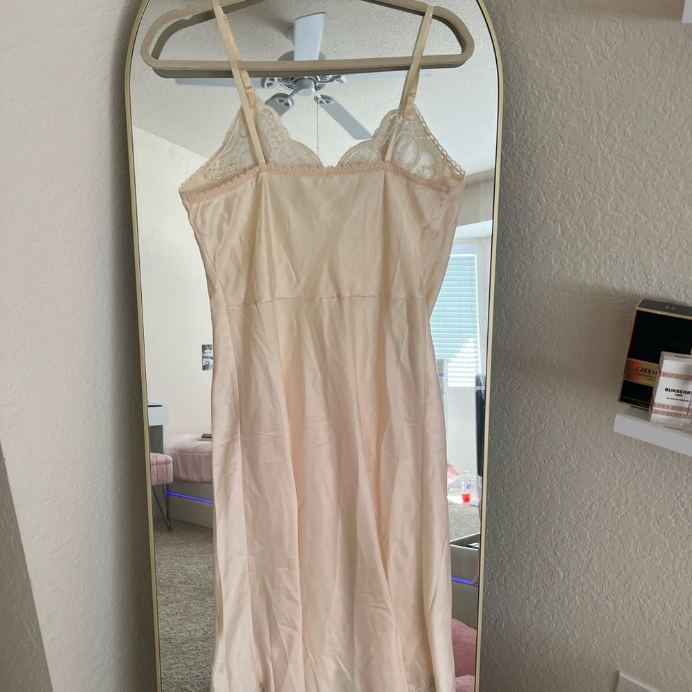 Elegant Cream Lace Slip Dress - Picture 2 of 2